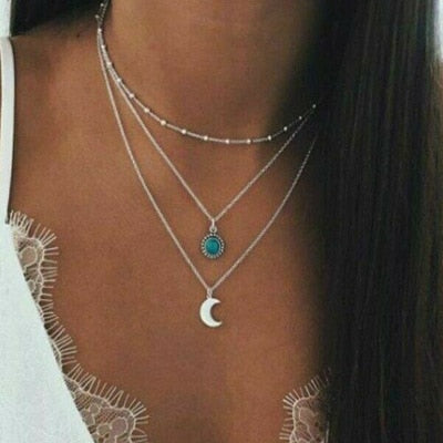 3 Layed Choker Necklaces Collar Women