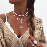 3 Layed Choker Necklaces Collar Women