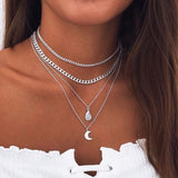 3 Layed Choker Necklaces Collar Women