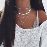 3 Layed Choker Necklaces Collar Women