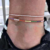 Women Double Foot Chain Cavigliere Silver Color Chain De pied Ankle Bracelets
