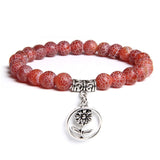 Handmade Natural Stone Lotus Ohm Buddha Beads Bracelet