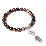 Handmade Natural Stone Lotus Ohm Buddha Beads Bracelet
