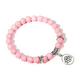 Handmade Natural Stone Lotus Ohm Buddha Beads Bracelet