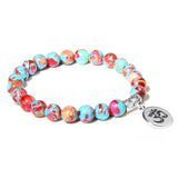 Handmade Natural Stone Lotus Ohm Buddha Beads Bracelet