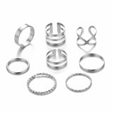 Original Design Gold Color Round Hollow Geometric Rings Set For Women
