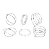 Original Design Gold Color Round Hollow Geometric Rings Set For Women