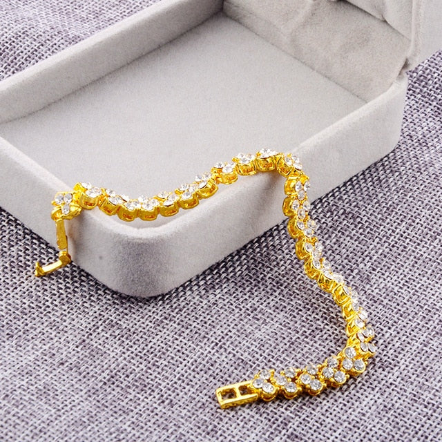 Women Silver Color Rose Gold Bracelet for Female