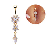 Fashion Sexy Piercing Navel Nail Body Jewelry Flower