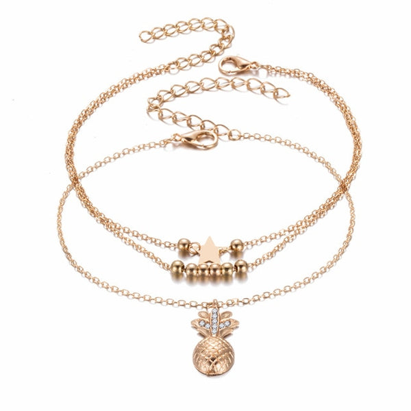 Summer Fashion Crystal Pineapple Anklets