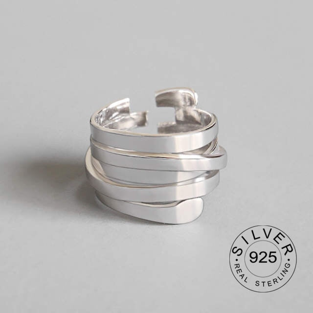 925 sterling silver Multi-layer winding rings