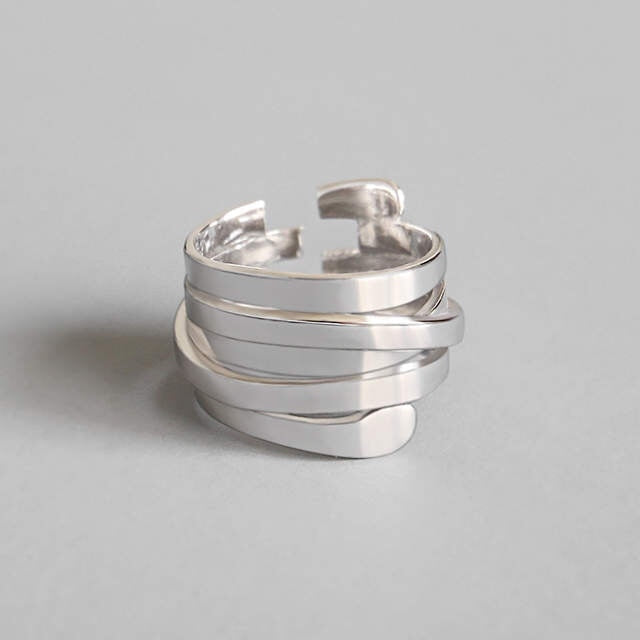 925 sterling silver Multi-layer winding rings