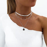 3 Layed Choker Necklaces Collar Women