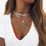 3 Layed Choker Necklaces Collar Women