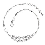 Women Double Foot Chain Cavigliere Silver Color Chain De pied Ankle Bracelets