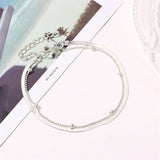 Women Double Foot Chain Cavigliere Silver Color Chain De pied Ankle Bracelets