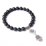 Handmade Natural Stone Lotus Ohm Buddha Beads Bracelet