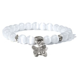 Handmade Natural Stone Lotus Ohm Buddha Beads Bracelet