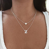 Fashion Tiny Heart Initial Necklace