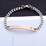 Women Silver Color Rose Gold Bracelet for Female